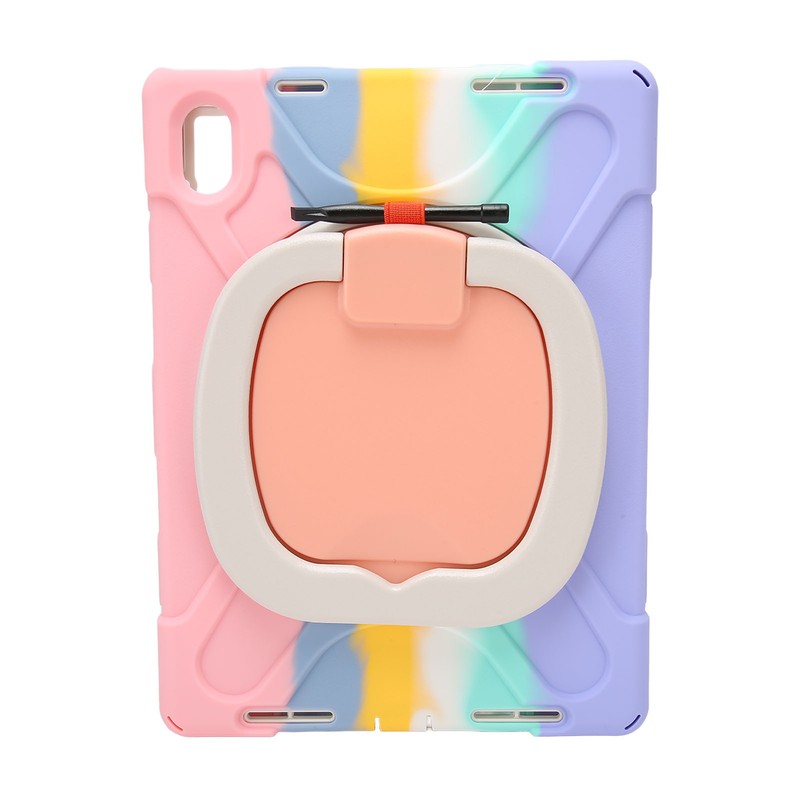 Tablet Case Silicone Hard PC Precise Cutouts Adjustable Strap 360