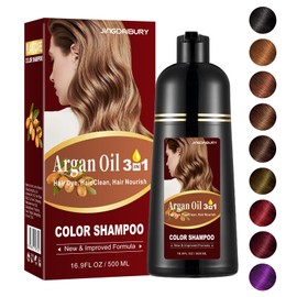 Coffee Hair Dye 16.9 Fl Oz, Argan Oil Hair Shampoo, 3 in 1 Hair Dye Shampoo, Easy To Use, Semi-Permanent Hair Color Shampoo (Coffee)