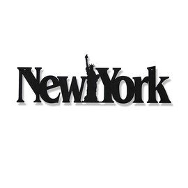 MEMORY MATS & WORD ART US States Decorative Wall Signs, Vacation & Destination Geographic Graphic Plaque, 18 x 6 inches (New York)