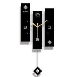 SHISEDECO - Reloj de péndulo moderno y moderno en blanco y negro, decoración moderna y silenciosa para el hogar, cocina, sala de estar, oficina, diseño colorido de arte acrílico (gama completa disponible)