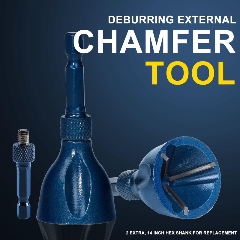 Opcloud Deburring External Chamfer Tool with 3 Carbide Blades, Tungsten