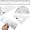TAOSHENG 4Pcs Plastic Math Geometry Kit, Transparent Measuring Tool Set