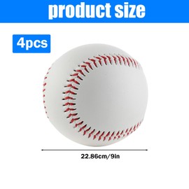 TOATELU Hand-stitched baseballs: 4 pieces 9 inch baseball ball match elite, soft baseballs for adults and teenagers, professional baseball games
