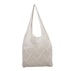 SAFIGLE Hollow Woven Bag Beach Bag Large Tote Purse Shoulder Bag Woven Handbag Large Tote Bag Beach Tote The Tote Bag Handbags Tote Bag Large Woven Tote Purse Tote Beige Polyester