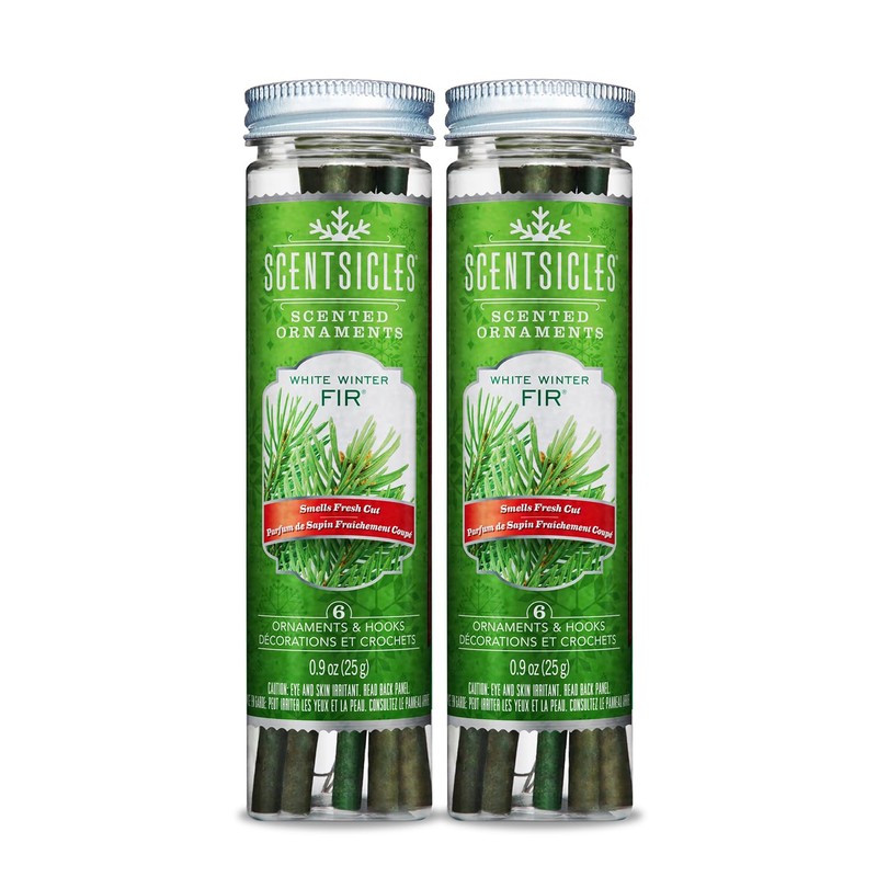 Scentsicles, White Winter Fir Scented Ornament Sticks (2 Bottles, 12