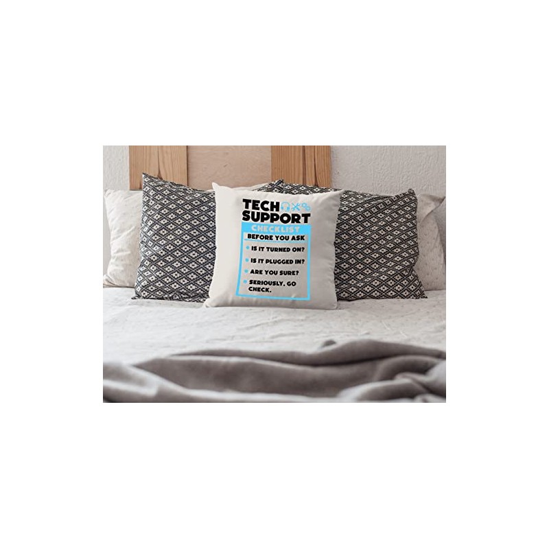 Funny IT Cushion Cover -Tech Support Checklist Funny Sysadmin Scatter