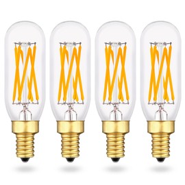 EQ Lighting Vintage Dimmable T6 LED Bulb, 60W Equivalent/6 Watt, Antique E12 Edison Candelabra Light Bulbs, 2700K Soft Warm White T8/T25 Small Tubular Chandelier Lamp, 4 Pack