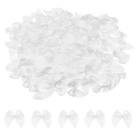 BOHUIZ 150 Pcs Mini Satin Ribbon Bows, 1 Inch Tiny Crafts Bows Premade White Mini Bow for DIY Clothespins Hair Accessories Sewing Crafts Gift Wrapping Christmas Birthday Party Wedding Decorations