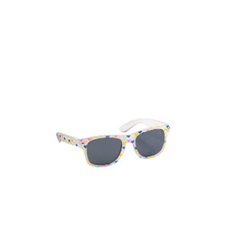 Eyelevel Girl's AMY Classic Sunglasses White With Heart Print Paper Transfer/Smoke