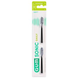 GUM Sonic Daily 4110 Soft Brush Heads - Black