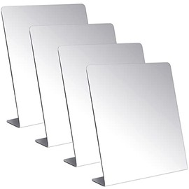 Counter Top Mirror Freestanding Mirror Single Sided Acrylic Desk Mirror for Tabletop Bedroom, Office, Bathroom, Dorm, Home (4 Pcs,8.5 x 9 Inch)