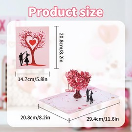 Love Tree Pop Up Anniversary Card, Couple Dancing 3D Pop Up Card, Romantic Lovers Card for Valentines Day, Wedding, Anniversary, Love, Romance, Card for Husband Wife