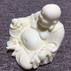 White Laughing Buddha Statue for Home,Small Smiling Buddha Figurine for