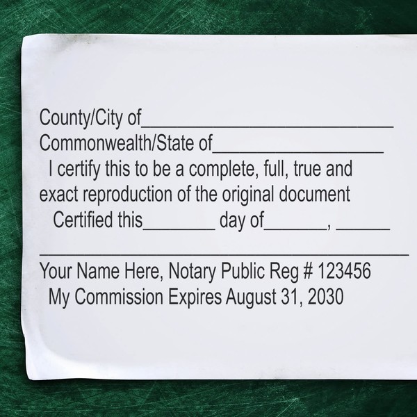 Customized Slim Pre-Inked Certified Copy Stamp Notary Stamp, Stamp Notary