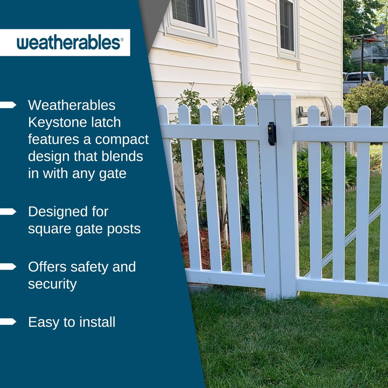 Weatherables Keystone Black Zinc Diecast Metal 1-Sided Key-Lockable Gate Latch