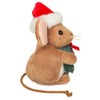 Teddy Hermann 94617 Christmas Mouse with Wreath 11 cm, Cuddly