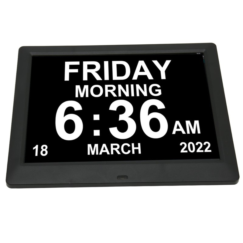 8.7inch Digital Day Calendar Clock Auto Dimming Large Display Medication