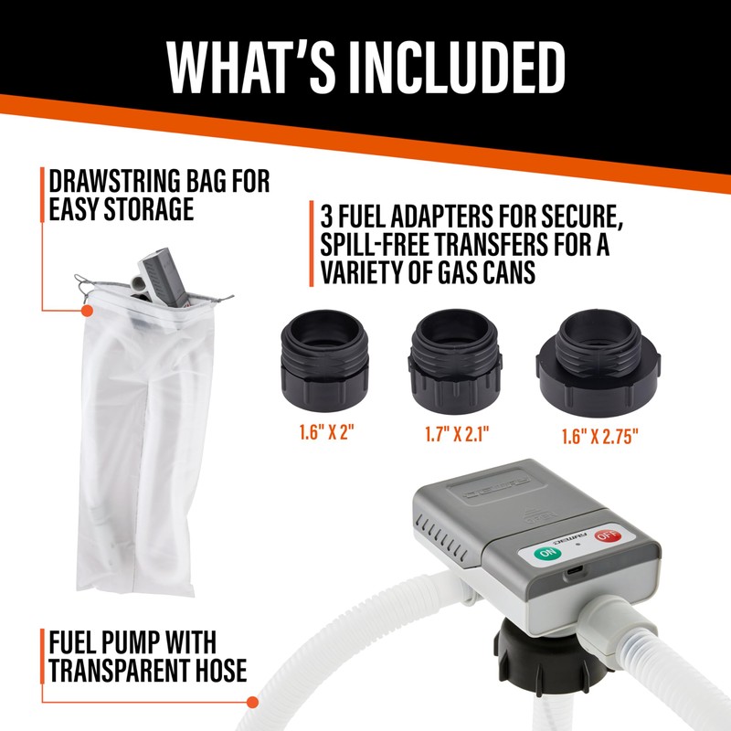 DeWay Gas Can Fuel Transfer Pump | Ultra Fast 3.8