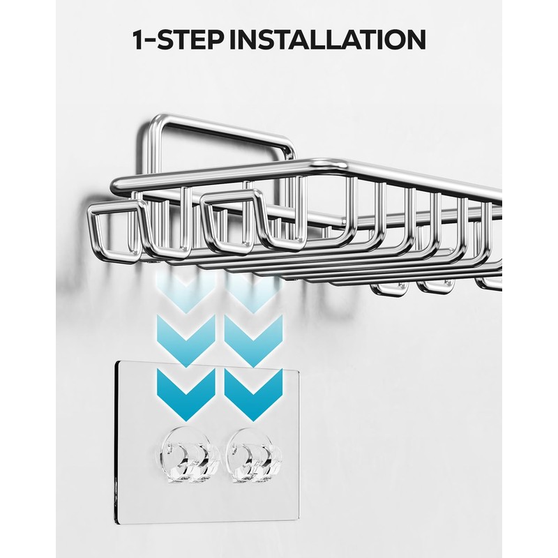 Nieifi Bar Soap Holder for Shower Wall with 4 Hooks,
