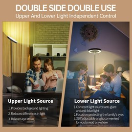 YOPSTAR Floor Lamp, 36W/3000LM Super Bright LED Modern Tall Standing Lamp, 3 Color Temperatures Torchiere Sky Lamps, Dimmable Reading Light, Remote & Touch Control for Living Room, Bedroom, Office