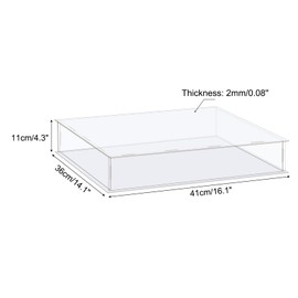 MECCANIXITY Acrylic Display Case Box Clear Dustproof Protection Showcase 16.1x14.1x4.3 Inch for Collectibles Display