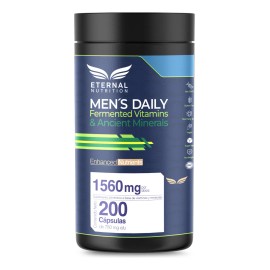 MENS DAILY MULTIVITAMIN AND ANCIENT MINERALS 4 en 1, 200 capsulas (1560mg por porcion) con Vitaminas, Minerales, Adaptogenos y Aminoacidos