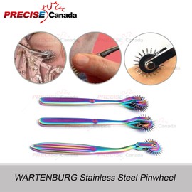 Precise Canada: Set of 3 Wartenberg Neurological Pin Wheel Pinwheel 1, 2, 3 Head Diagnostic Multi Color Rainbow
