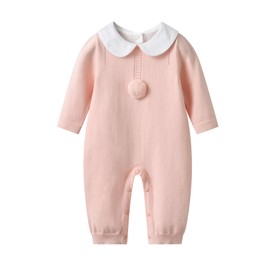 Auro Mesa Baby Infant Boy Girl Peter Pan Collar Knit Sweater Romper Outfit Clothes One-Piece Coverall Baby Clothing Jumpsuit