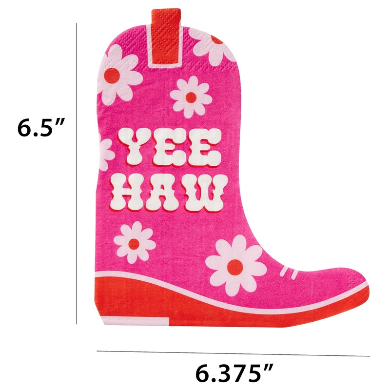 Yee Haw! Die Cut Boot Lunch Napkins, 20 Count (TW7-25416)