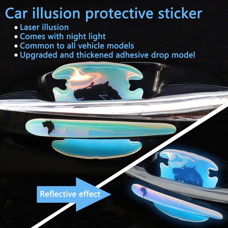 8 PCS Car Door Handle Scratch Protectors,Car Door Protector Edge
