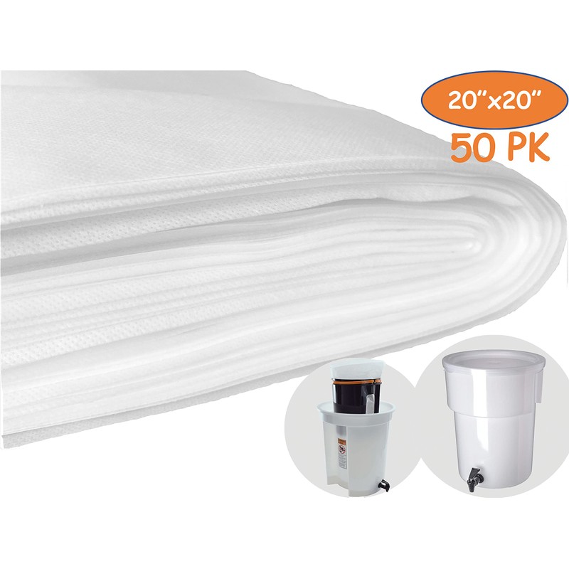 (50 Pack) Commercial Cold Brew Coffee Filters, 20" x 20"