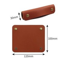 Leather Handbag Handle Protector Covers, 4-Piece Set, Luggage Grip Wraps (Brown)