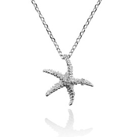 namana Silver Starfish Pendant Necklace for Women, Silver Necklaces for Women, Dainty Silver Necklace for Women with a Starfish Pendant, Costume Jewelry for Women with Gift Box.