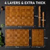 Kikcoin Extra Large Bamboo Cutting Boards, (Set of 3) Chopping