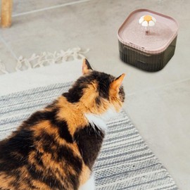 Cat Water Fountain - Ultra Silent Flower Cat Fountain 2.5L with Activated Carbon Filter | Automatic Circulation Pet Drinking Fountain for Cats and Small Dogs, Easy to