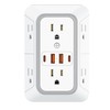 Outlet Extender 6 AC Surge Protection 1050J,Wall Charger 2 USB