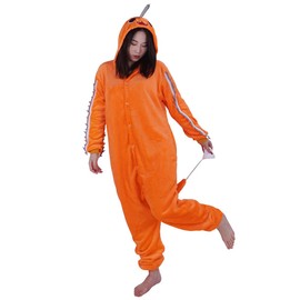 CoolChange Pochita Kigurumi Cosplay Costume for Chainsaw Man Fans Pyjamas Orange Size: M, orange