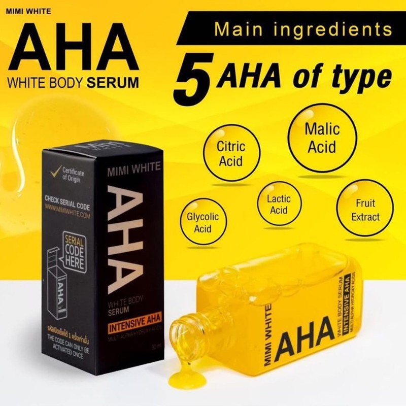 MIMI White AHA Youthful Radiant Glowing Moisturizing Serum - Natural