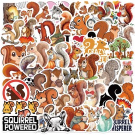 50PCS Cute Squirrel Stickers, Funny Animal Stickers for Laptops, Mobile Phones, Cups, Skateboards, Vinyl Waterproof Decal, Teenagers