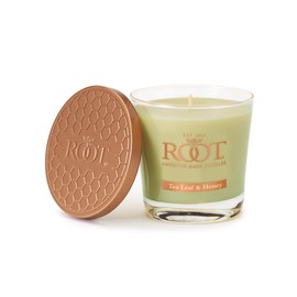 Root Candles Honeycomb Veriglass Scented Beeswax Blend Candle, Small, Tea Leaf & Honey