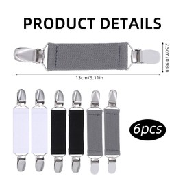 Pack of 6 Jumper Clips Elastic, Sweater Cardigan Clips, Cardigan Clip, Clips for Clothing, Cardigan Braces, Cutout Clip, Flex Clip Clothing for Sweaters, Dresses, Shirts, Jackets