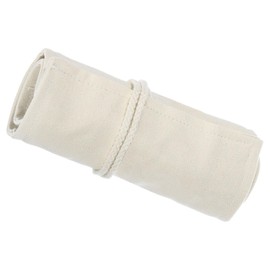PATIKIL Handmade 36 Slots Roll Up Pencil Case, Canvas Pencil Wrap Pouch Pen Holder Organizer for Artist Drawing Coloring Sketching, White