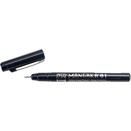 Zig 0.1mm Cartoonist Mangaka Nib Marker, Black, Pack of 12