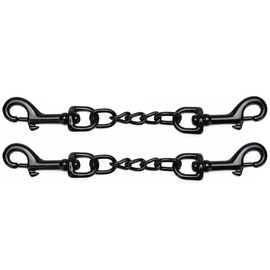 DEYACE Metal Dog Collar Safety Clip, 2 Pack Heavy-Duty Backup for Prong Collar, Dog Harness Collar Connector 8inch/10inch (8-Inches, Black)
