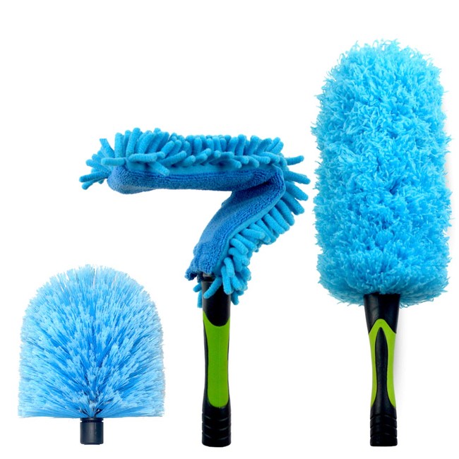 EVERSPROUT Duster 3-Pack | Hand-Packaged Cobweb Duster, Microfiber Feather Duster, Flexible Ceiling Fan Duster | Twists onto Standard 3/4 inch ACME Threaded Poles (Pole Sold Separately)(Soft Bristles)