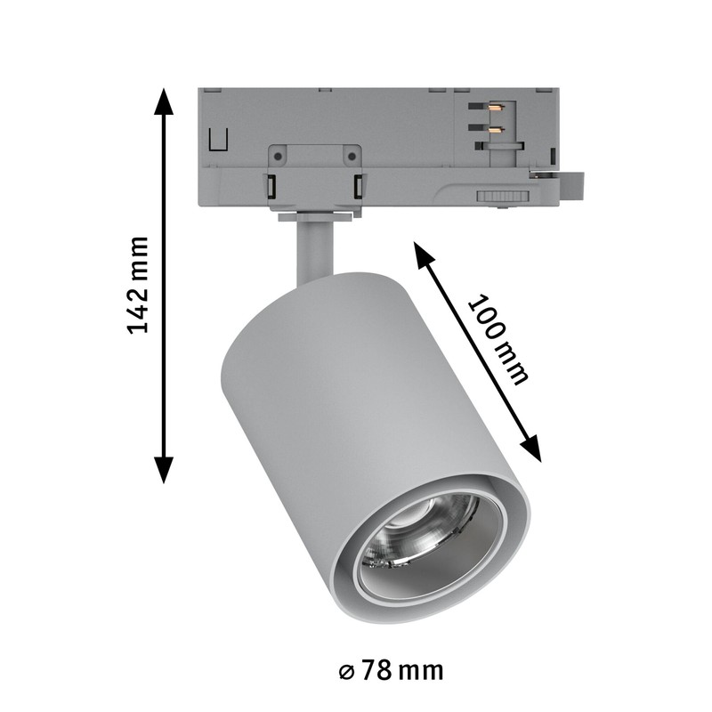 Paulmann Kratos LED track spotlight ProRail3 25W LED Silver
