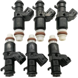 Automotive-leader 6Pcs 16450-RCA-A01 FJ485 Fuel Injectors 8 Holes Engine Nozzles for Acura TL MDX Honda Accord Odyssey Pilot Ridgeline 16450 RCA A01 16450RCAA01