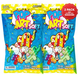 Pop Soft Plush Elephant Mini Mystery Assortment B 2-Pack | Stuffed Animal Toy | Stocking Stuffer | Blind Bags for Girls and for Boys | Surprise Collectible Elephant Plush | Sensory Friendly | E1098