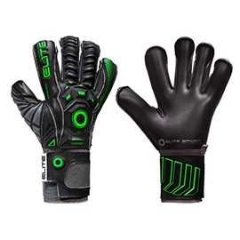 Elite Sports Goalkeeper Gloves with Wrapped Thumb and Durable Latex. Reinforced Backing Foam on the Shock Zone with AVM Fabric and 5 Removable Finger Protectors for Extra Finger Support.
