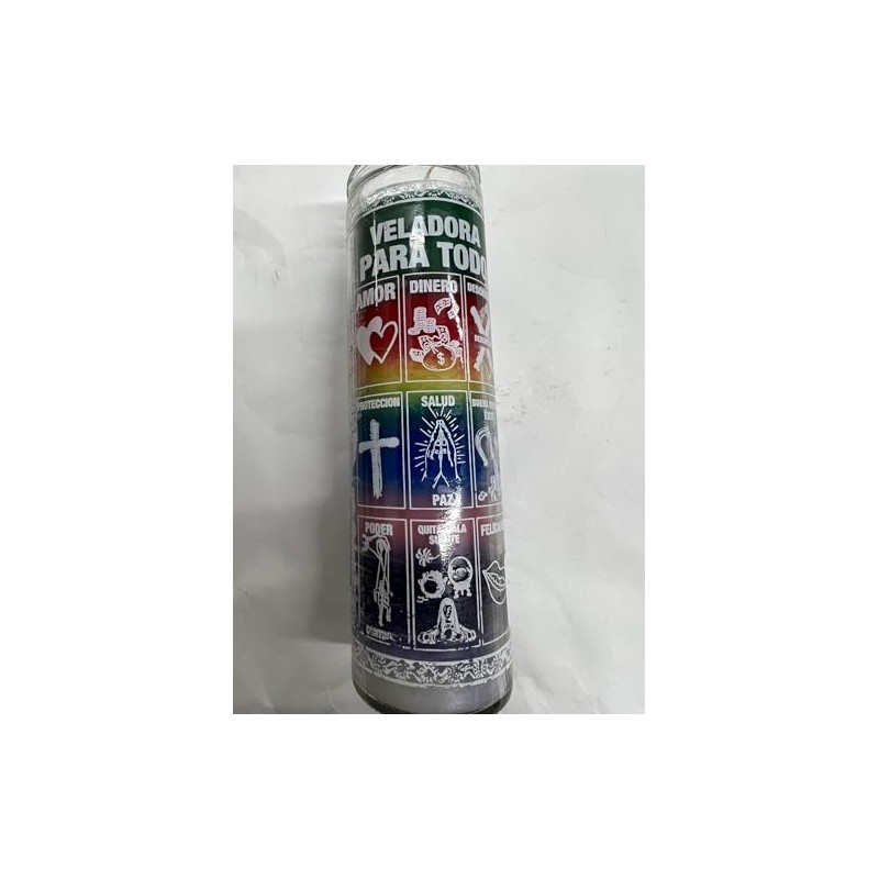 All Purpose 7 Color Unscented Pillar Candle in Glass (Veladora